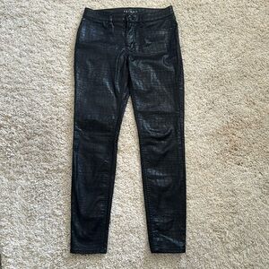 Skinny mid rise faux leather pants by WHBM